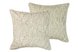 COJÍN LINO HOJAS VERDES 45x13x45 CM