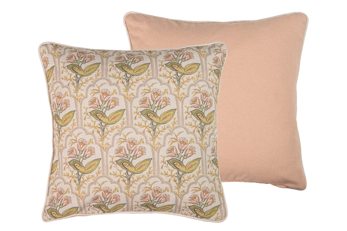 COJIN LINO FLORES ROSAS 45x13x45 CM