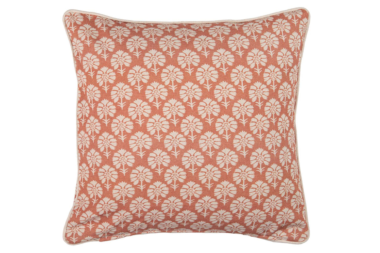 COJIN LINO FLORES ROJO 45x13x45 CM
