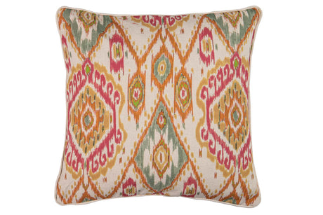 Coussin de lin rouge ethnique 45x13x45 cm