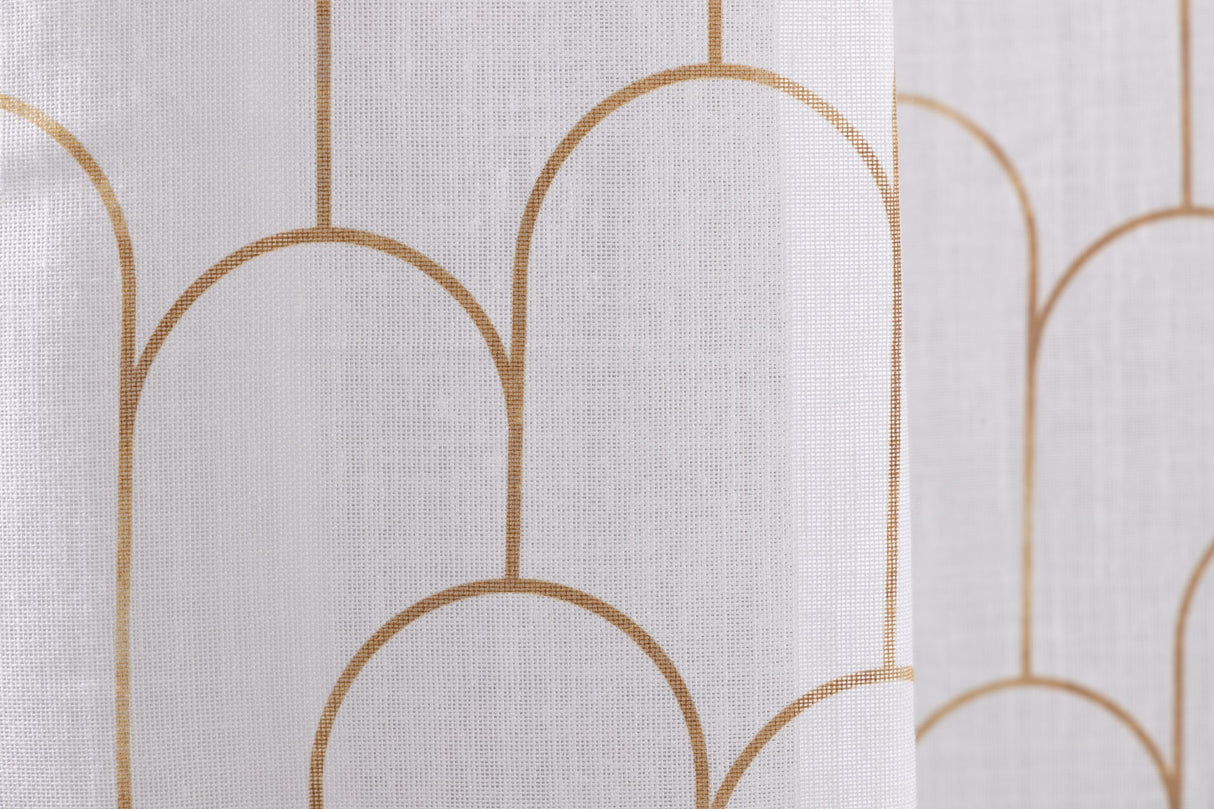 Lino Hera Échantillon Géométriques Formes 140x270 cm