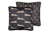 Cojin Velvet Leopardos Black Gold 45x13x45 cm