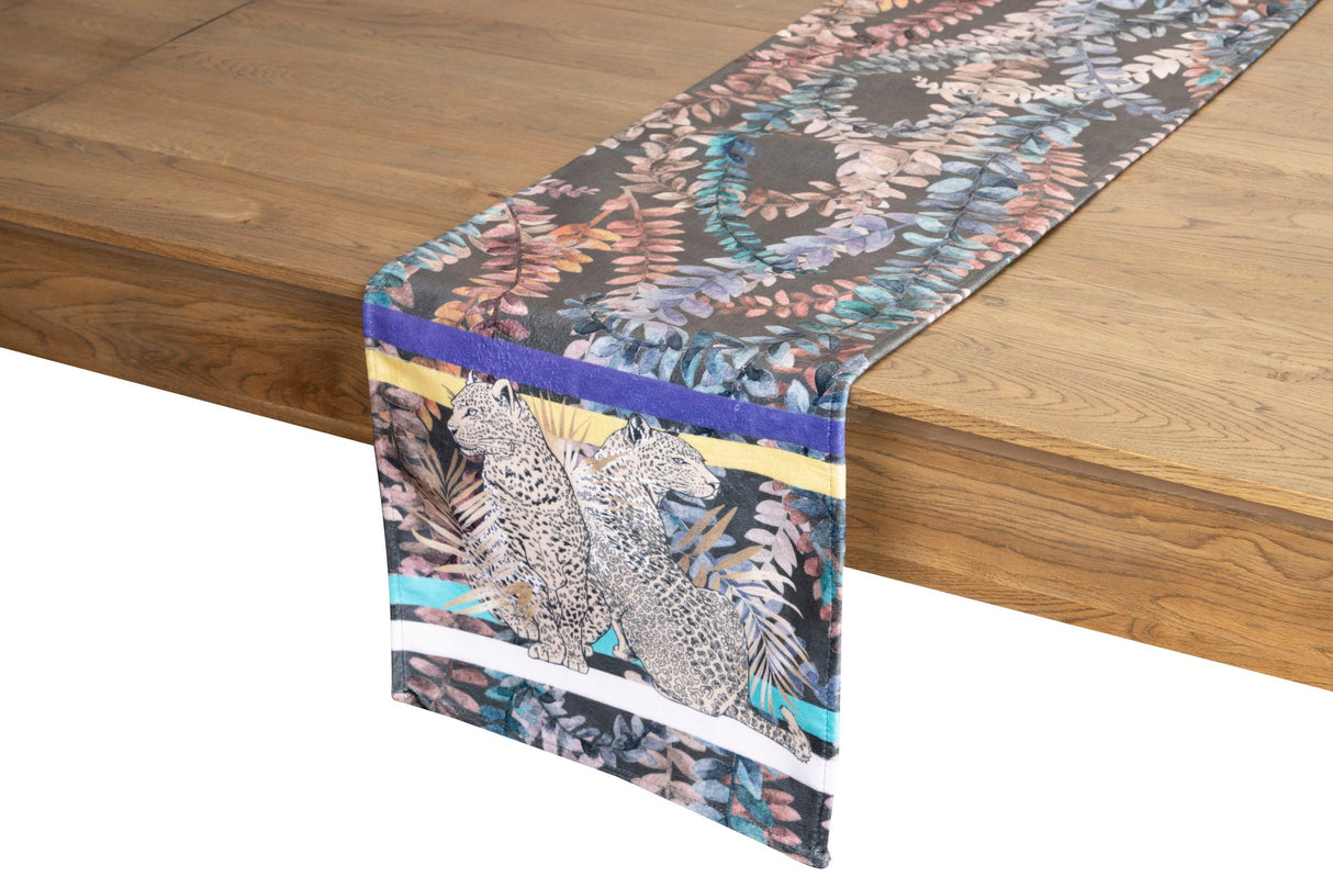 Velvet Leopard Table Road Foglie 30x180 cm