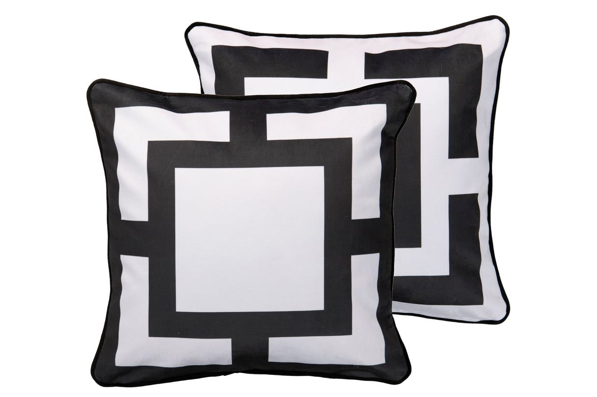 COJIN VELVET GEMETRICO BLANCO Y NEGRO 45x13x45 CM