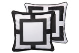 Velluto gemetrico in bianco e nero 45x13x45 cm