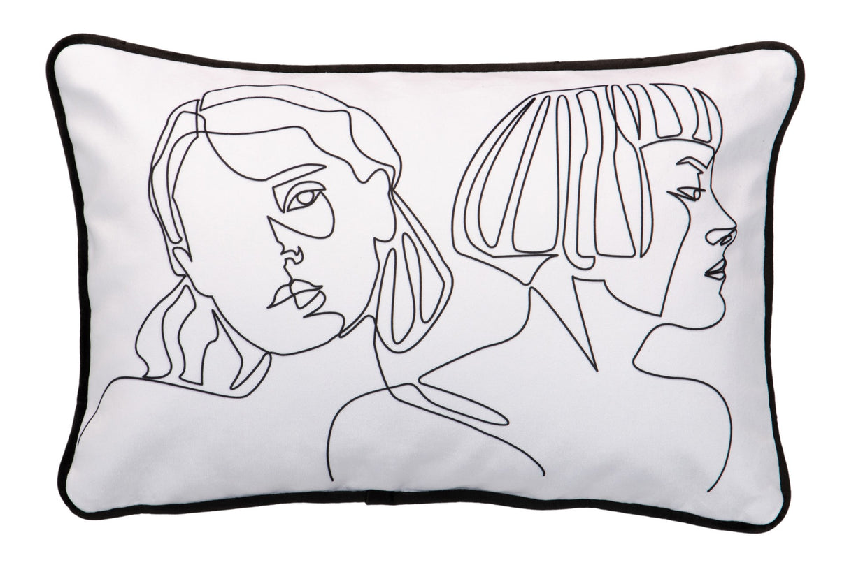 Mulher gemétrica de veludo de almofada 45x13x30 cm