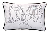 Mulher gemétrica de veludo de almofada 45x13x30 cm