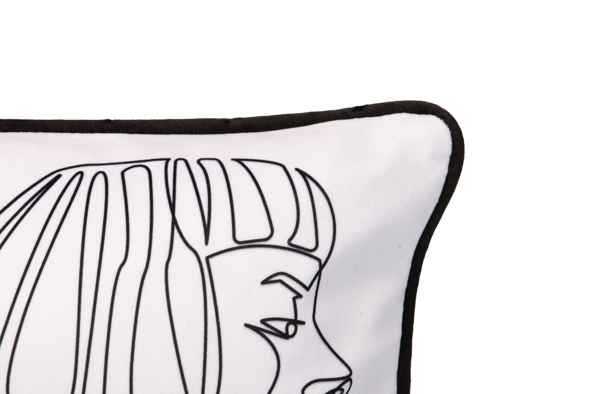 Mulher gemétrica de veludo de almofada 45x13x30 cm