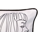 Mulher gemétrica de veludo de almofada 45x13x30 cm