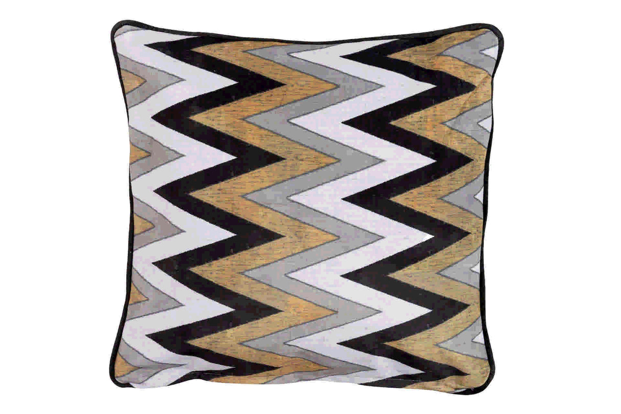 COJIN VELVET GEOMETRICO ZIG ZAG 45x13x45 CM