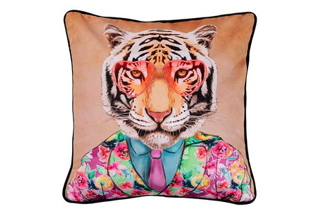 Cushion Velvet Tigre Zig Zag 45x13x45 cm