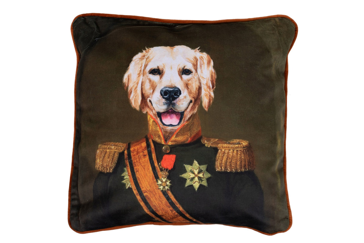 Coussin en velours doré 45x13x45 cm