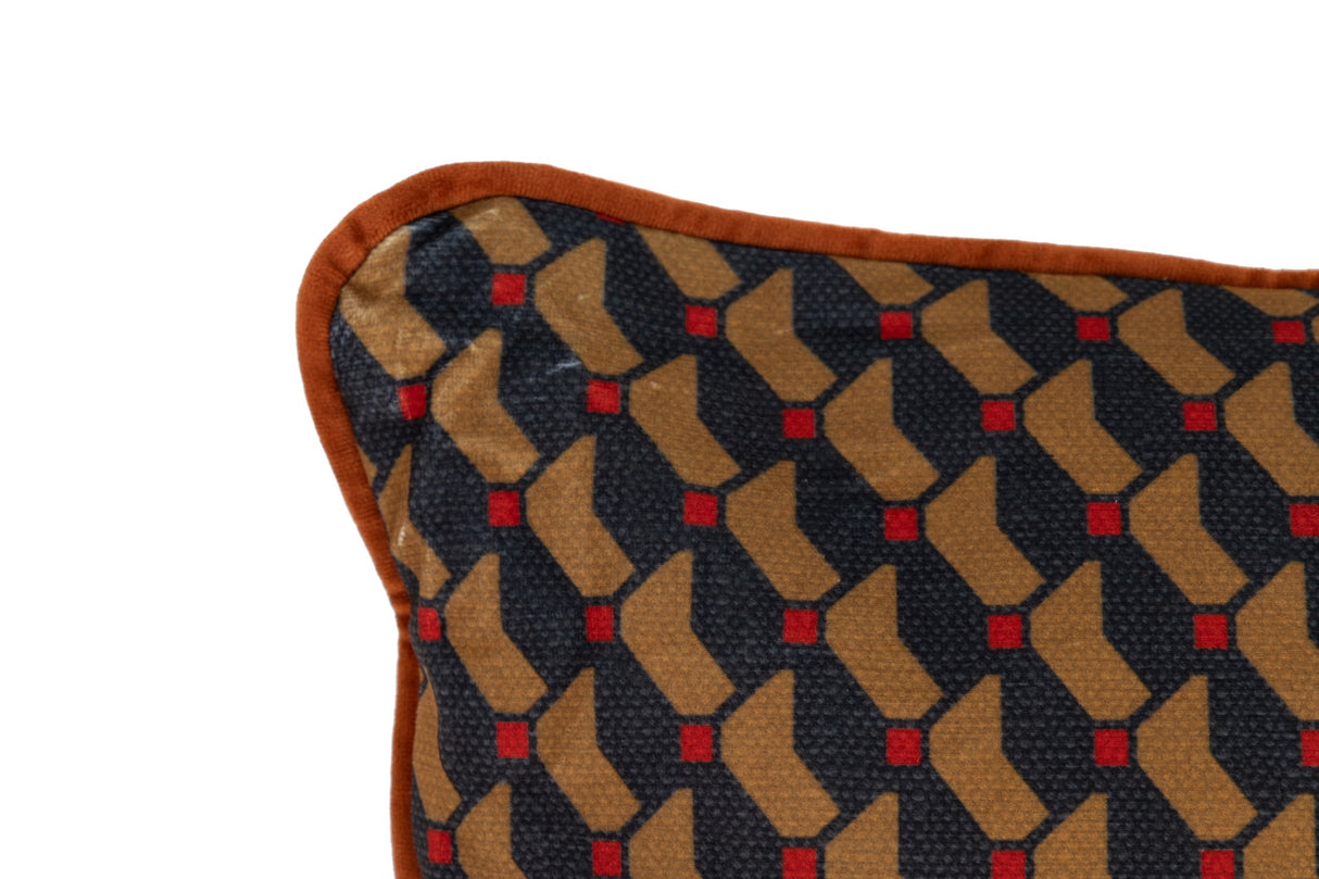 Coussin en velours doré 45x13x45 cm