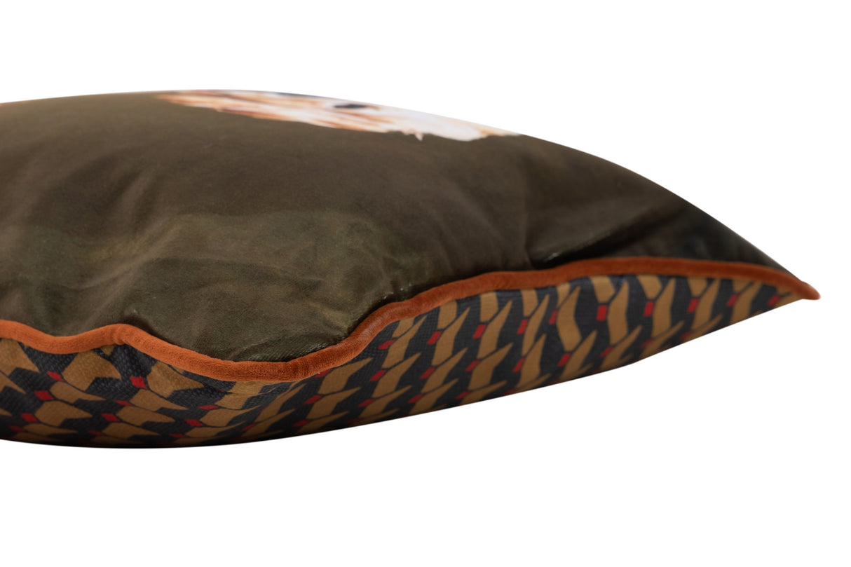 Coussin en velours doré 45x13x45 cm