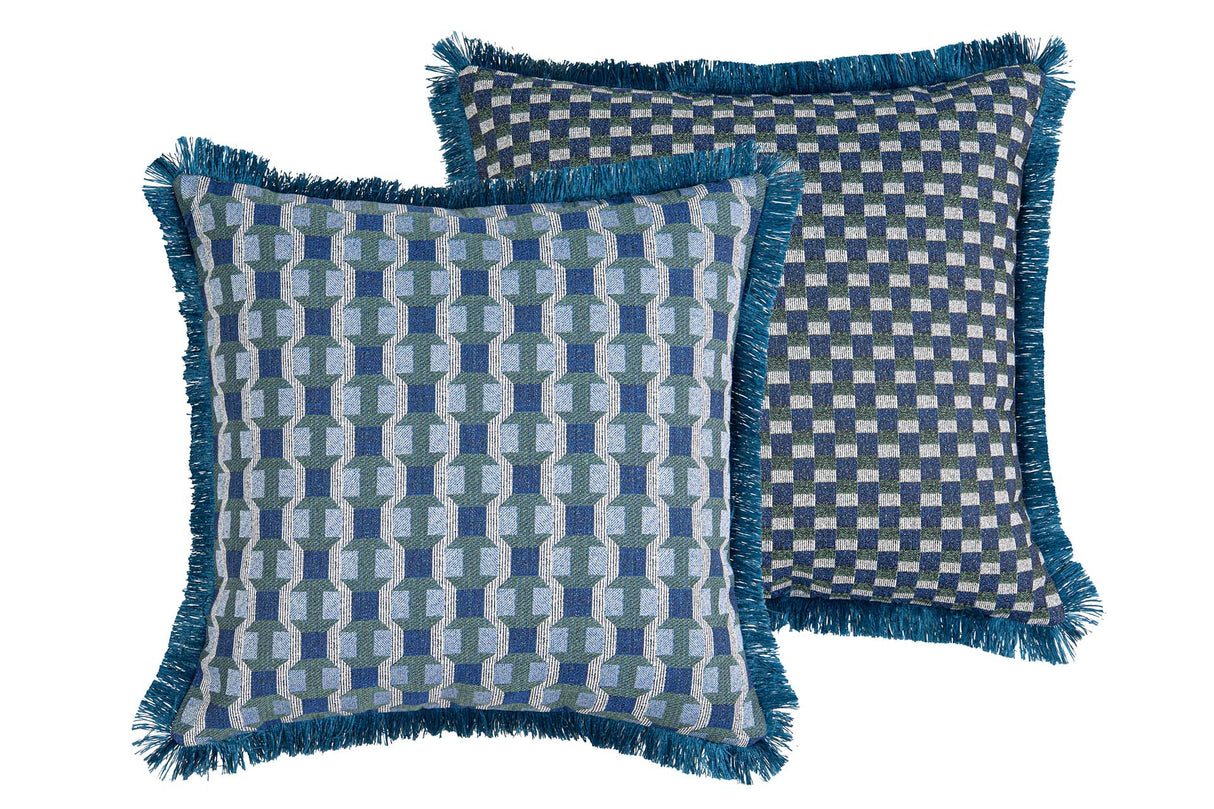 COJIN GEOMETRICO CON FLECOS 50x13x50 CM
