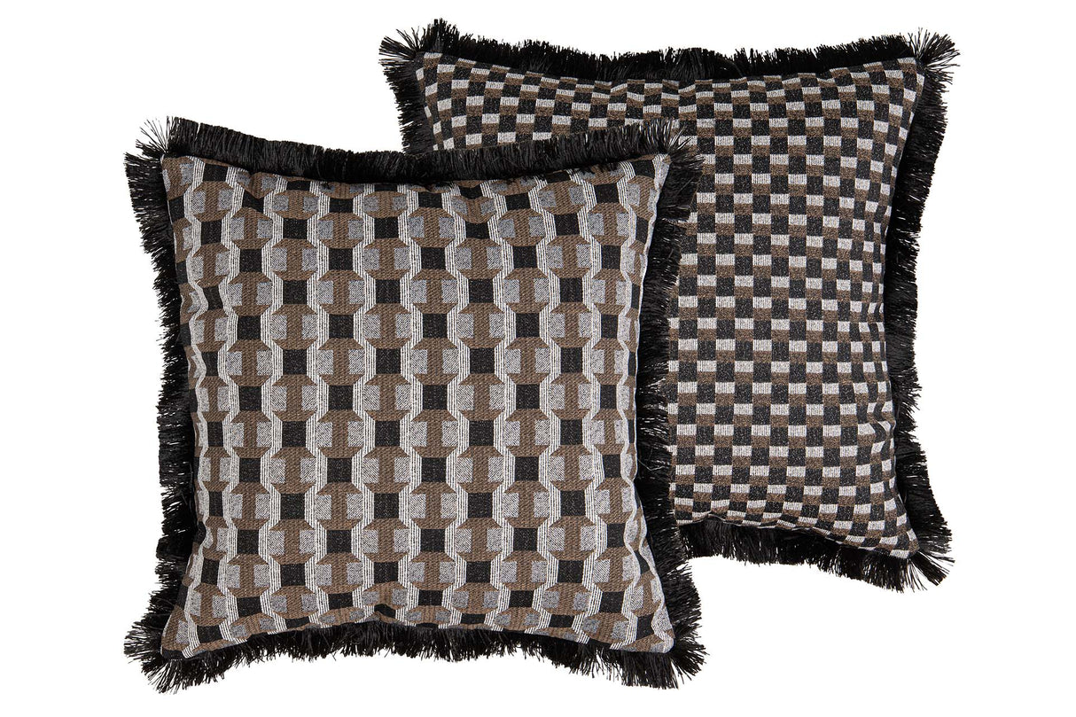 Coussin géométrique avec franges de 50x13x50 cm