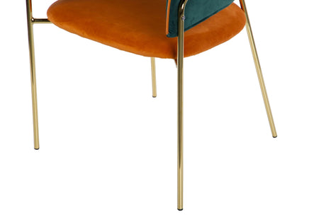 Sedia in velluto verde arancione 57x59x82 cm