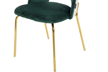 Chaise en velours vert gris 49x53x87cm