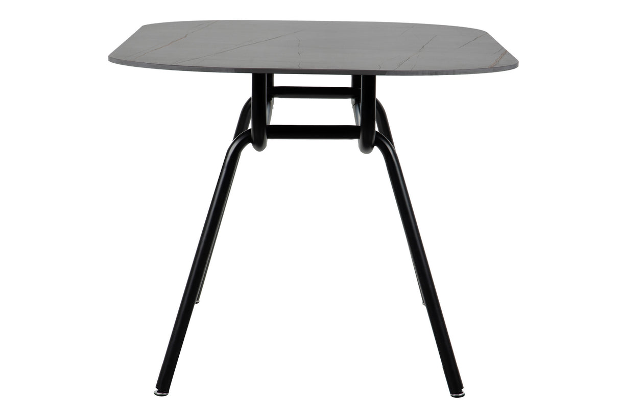 Mesa de jantar de metal-metal preto 150x90x75 cm