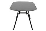 MESA COMEDOR METAL-RESINA NEGRA 150x90x75 CM