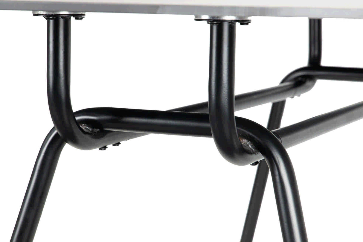 MESA COMEDOR METAL-RESINA NEGRA 150x90x75 CM