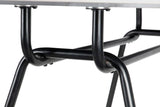 Mesa de jantar de metal-metal preto 150x90x75 cm