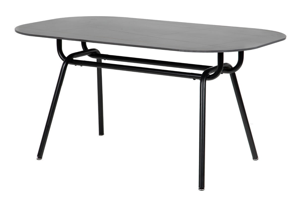 MESA COMEDOR METAL-RESINA NEGRA 150x90x75 CM