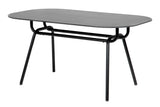 Mesa de jantar de metal-metal preto 150x90x75 cm