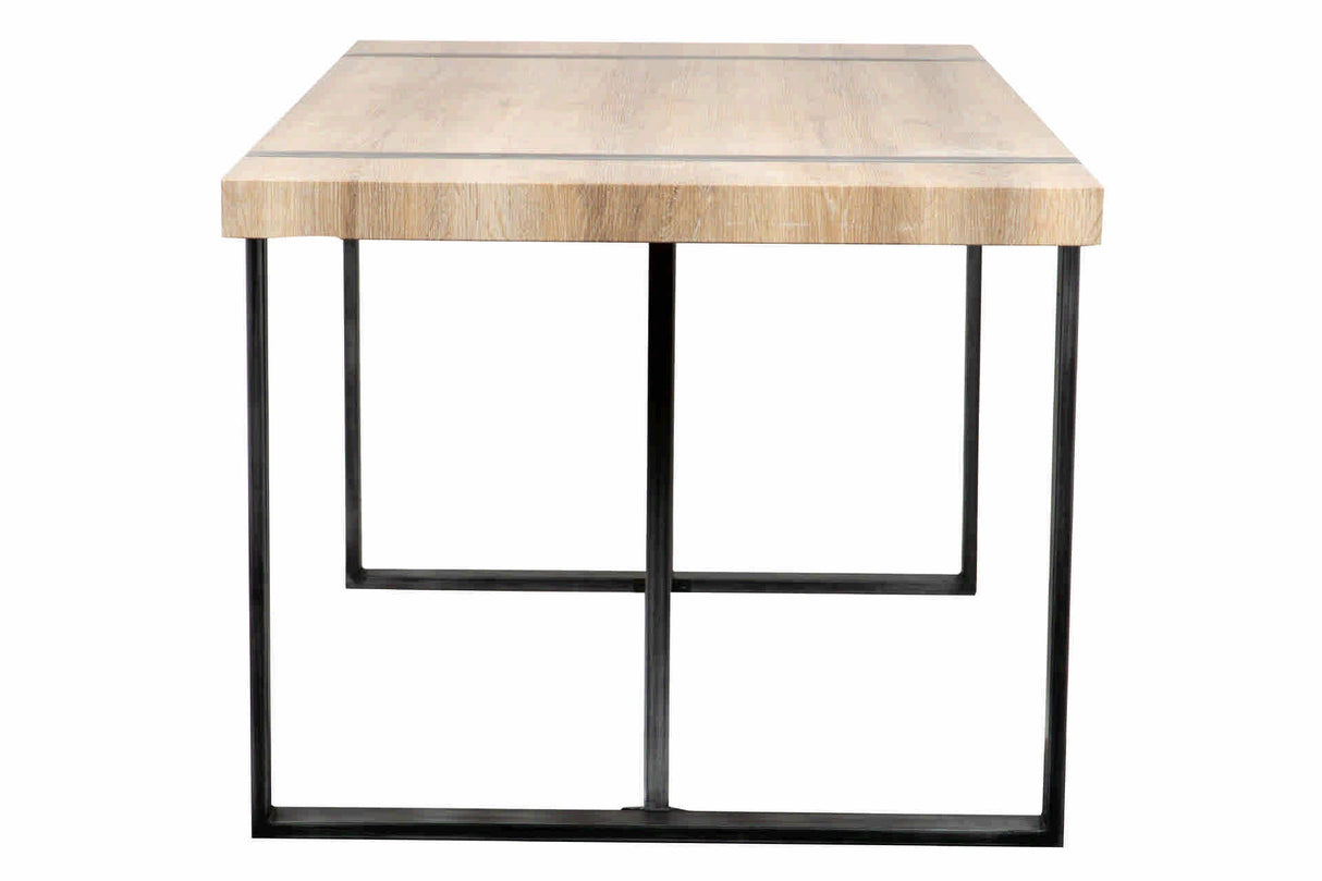 MESA COMEDOR MADERA-METAL NATURAL 180x90x76 CM