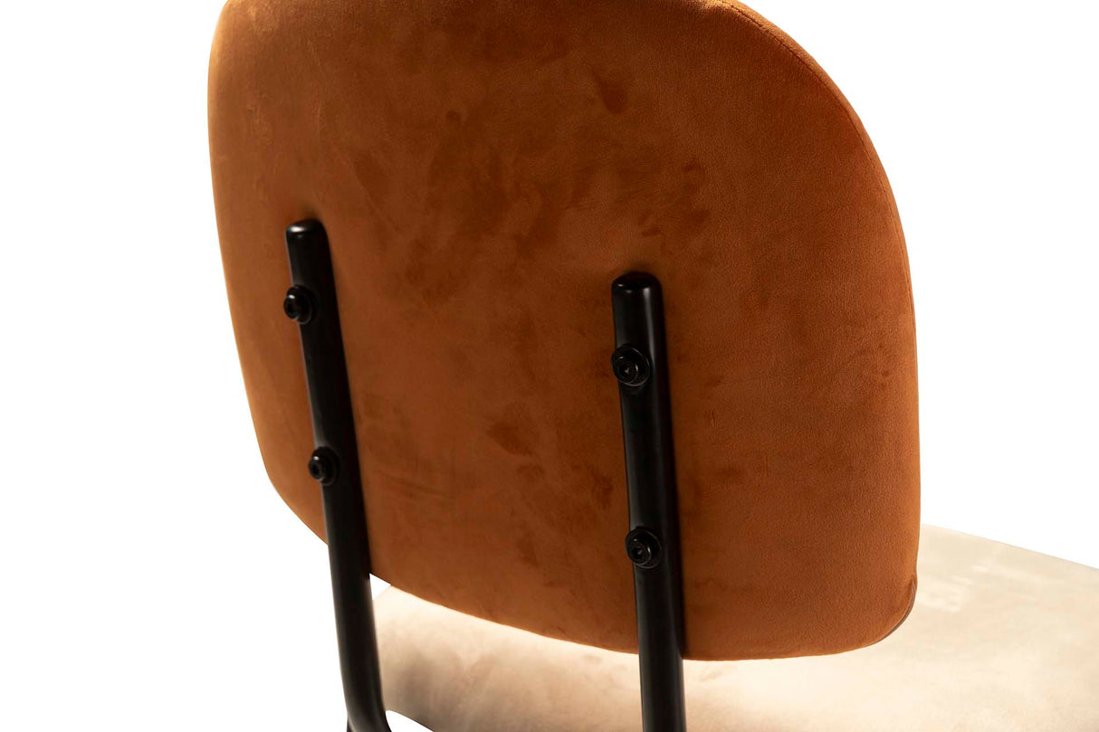 TABURETE BAR VELVET NARANJA MARRON 43x53x108 CM