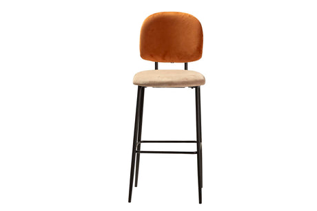 TABURETE BAR VELVET NARANJA MARRON 43x53x108 CM