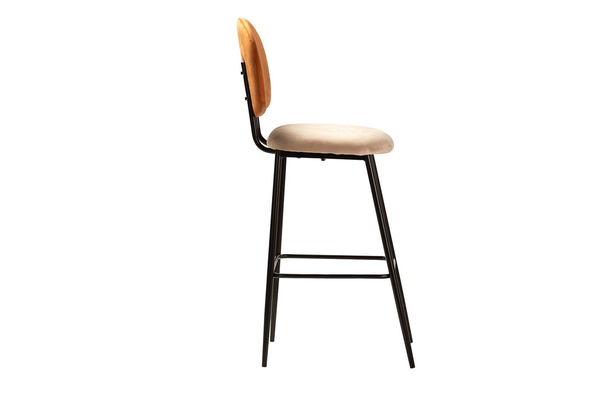 TABURETE BAR VELVET NARANJA MARRON 43x53x108 CM