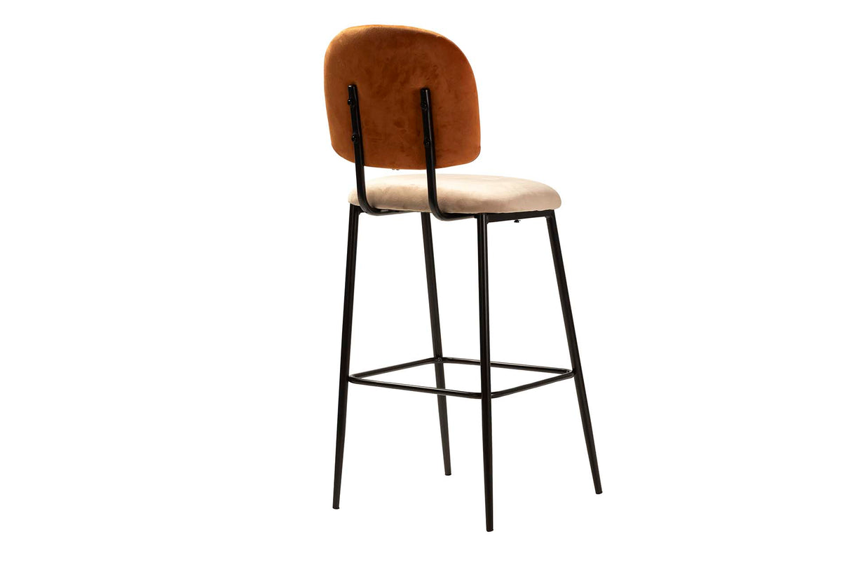 TABURETE BAR VELVET NARANJA MARRON 43x53x108 CM