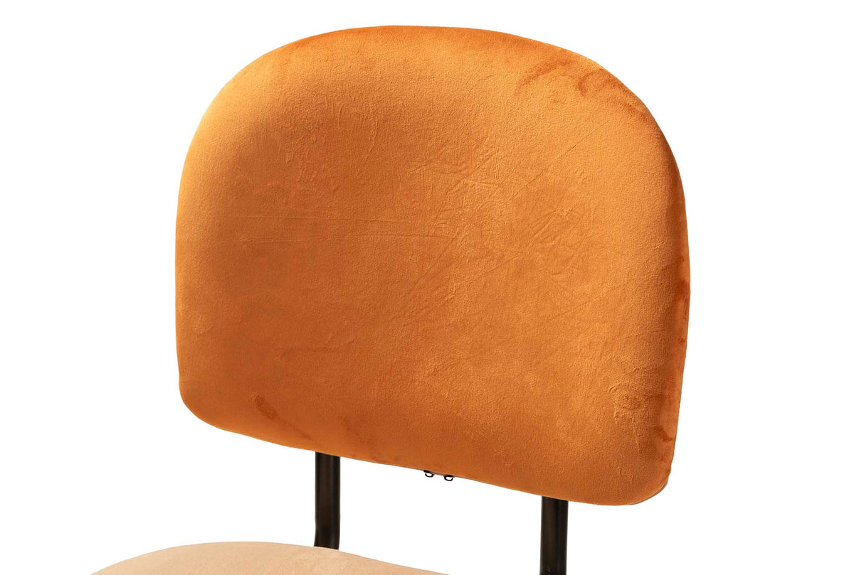TABURETE BAR VELVET NARANJA MARRON 43x53x108 CM