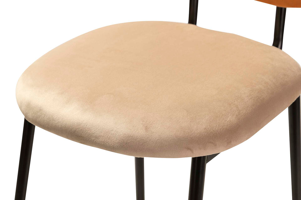 TABURETE BAR VELVET NARANJA MARRON 43x53x108 CM