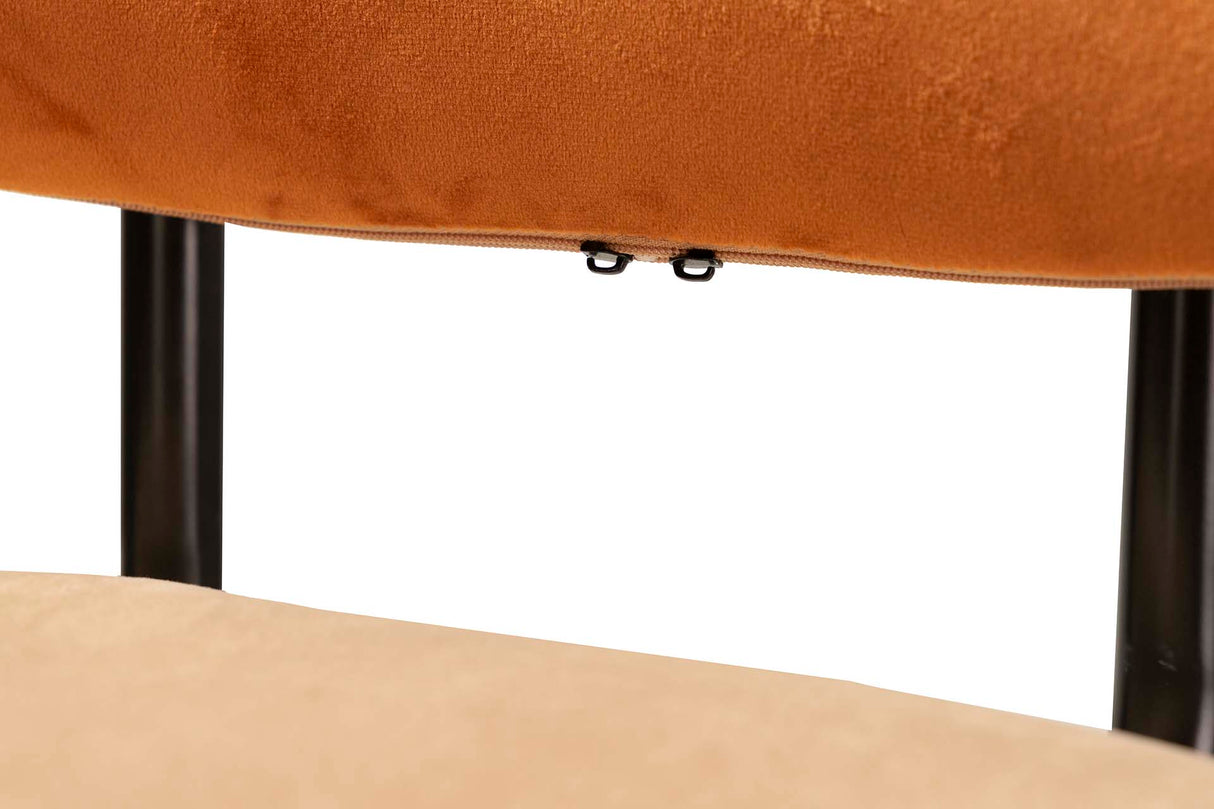 TABURETE BAR VELVET NARANJA MARRON 43x53x108 CM