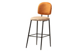 TABURETE BAR VELVET NARANJA MARRON 43x53x108 CM