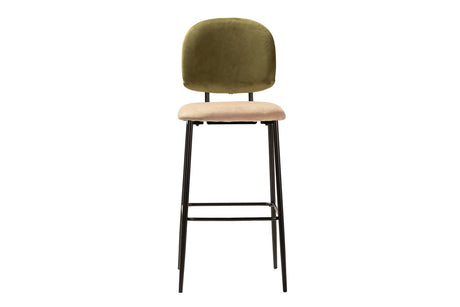 TABURETE BAR VELVET VERDE MARRON 43x53x108 CM