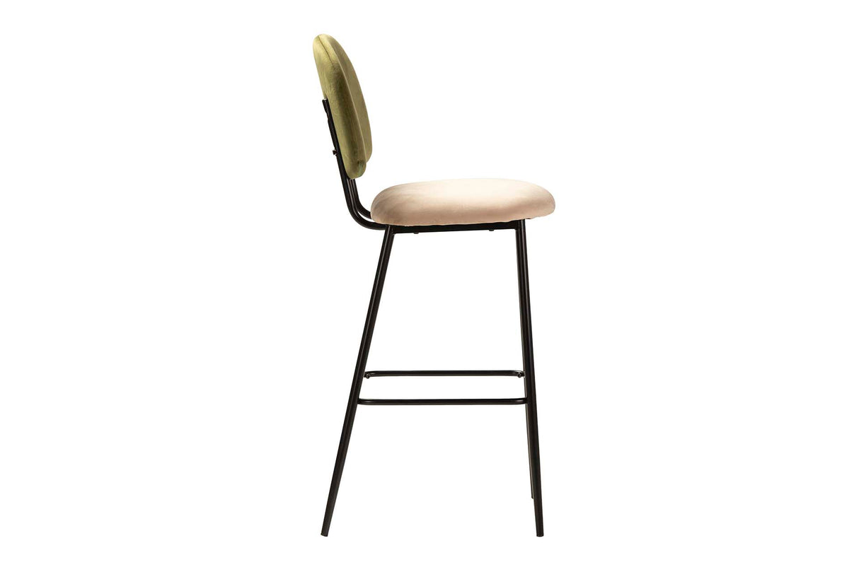 TABURETE BAR VELVET VERDE MARRON 43x53x108 CM