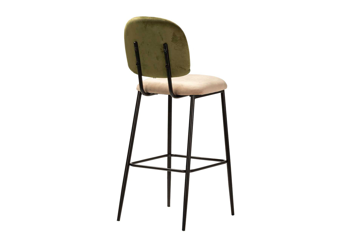 TABURETE BAR VELVET VERDE MARRON 43x53x108 CM