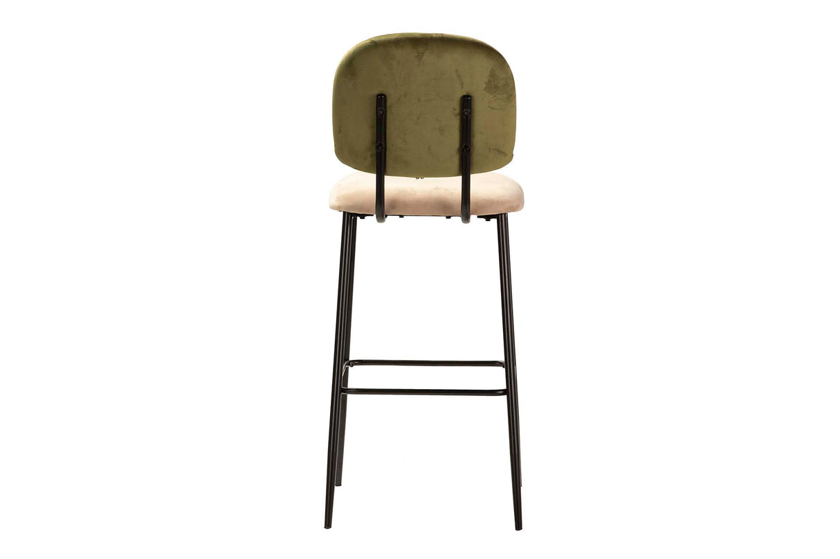 TABURETE BAR VELVET VERDE MARRON 43x53x108 CM