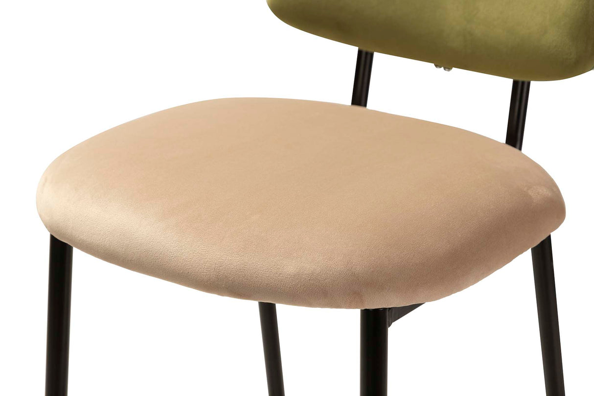 TABURETE BAR VELVET VERDE MARRON 43x53x108 CM
