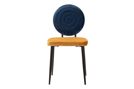 SILLA VELVET AZUL AMARILLO 45x58x83 CM