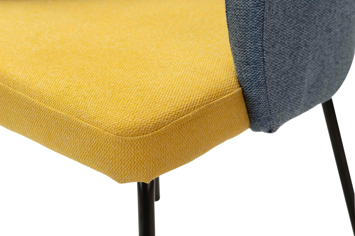 Chaise de polyester en polyester jaune 53x54x81 cm