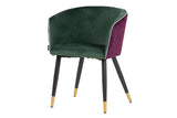 SILLA VELVET MORADO Y VERDE 55x55x76 CM