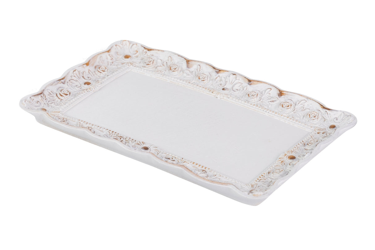 BANDEJA RESINA BLANCO 25x14,5x2,5 CM