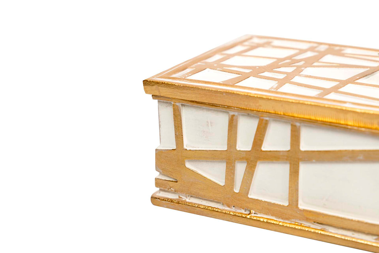 Blanca Golden Resin Box 20x11x8 cm