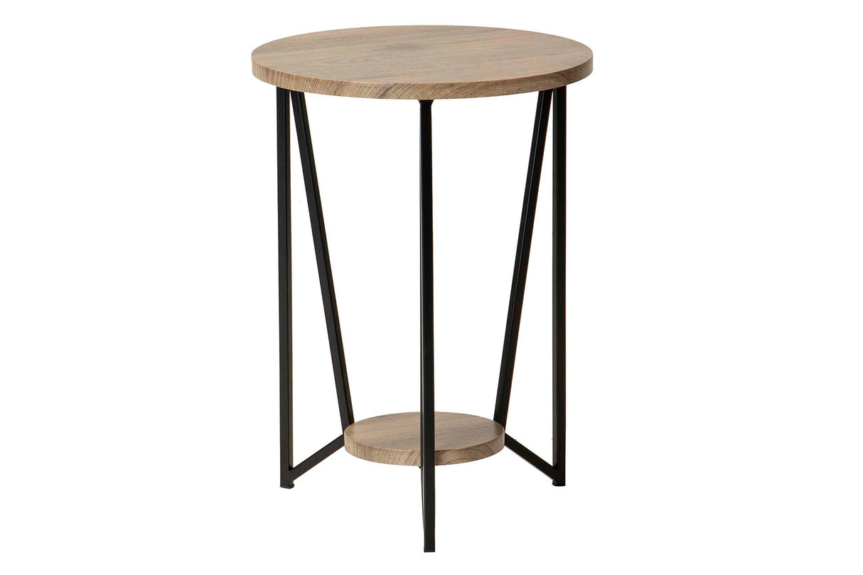 Tavolo aux. Vinile in metallo MDF K/D 40x40x55 cm