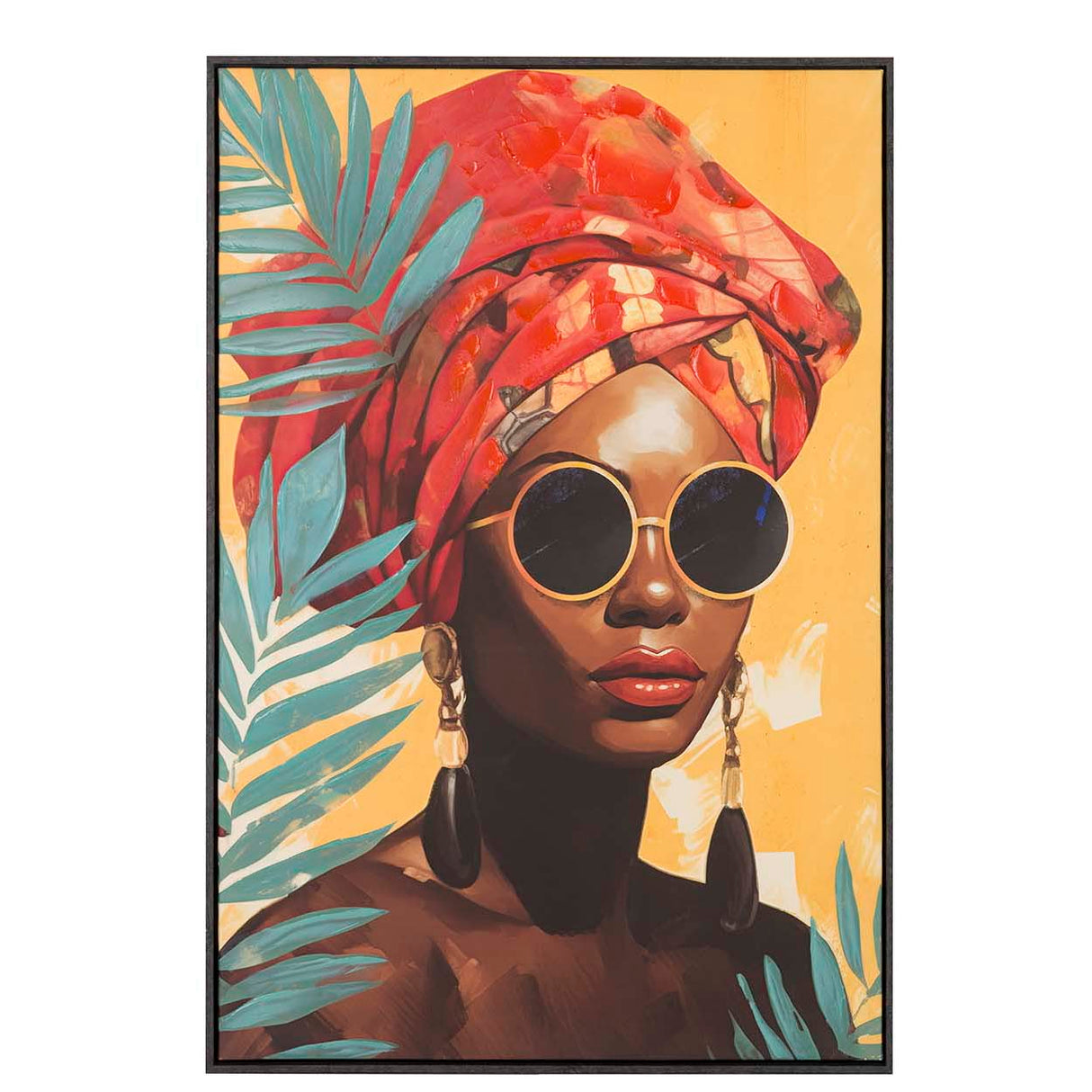 CUADRO MUJER MARCO 30% PINTADO A MANO 83x4x123 CM