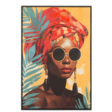 CUADRO MUJER MARCO 30% PINTADO A MANO 83x4x123 CM